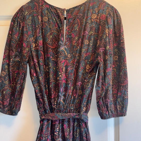 EVEREVE Ember Floral Brushed Cotton Jumpsuit Romper Cropped, Belted M - Picture 9 of 12